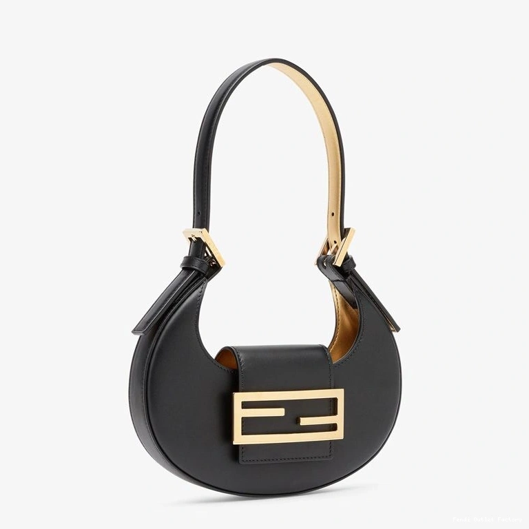 Cheap HOT Bag Hobo Mini Leather In Calf Fendi Cookie Black 0716